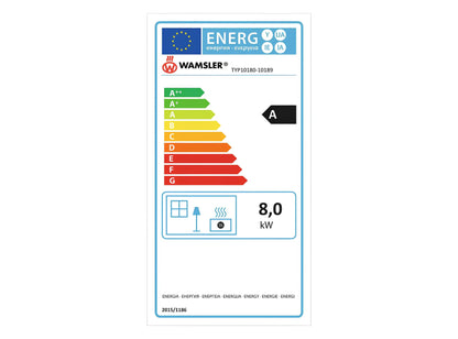 Wamsler Kaminofen Orpheus Energielabel 8 kW - ofenerlebnis.de