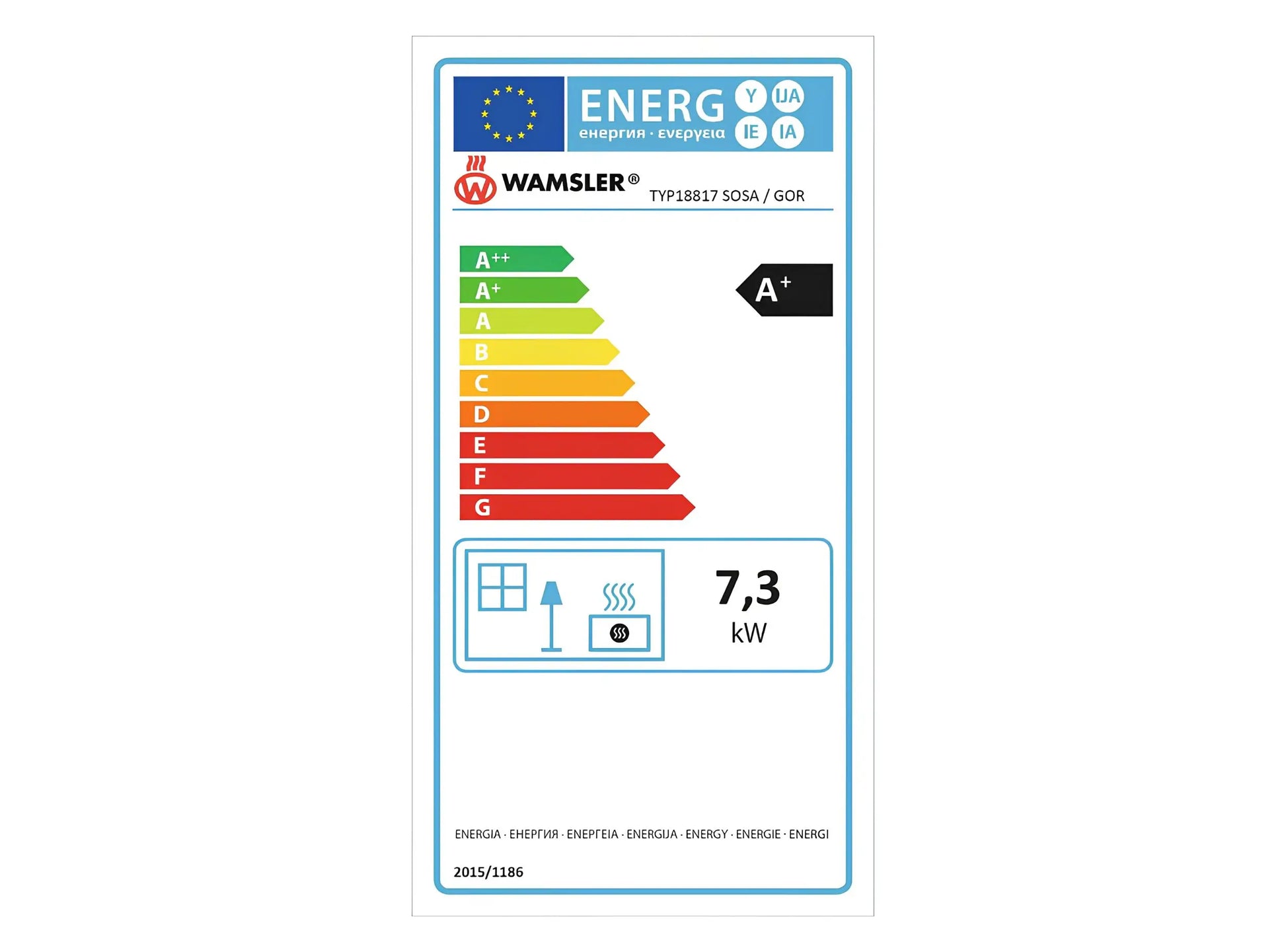 Wamsler Kaminofen Sosa / Gor Energielabel - ofenerlebnis.de