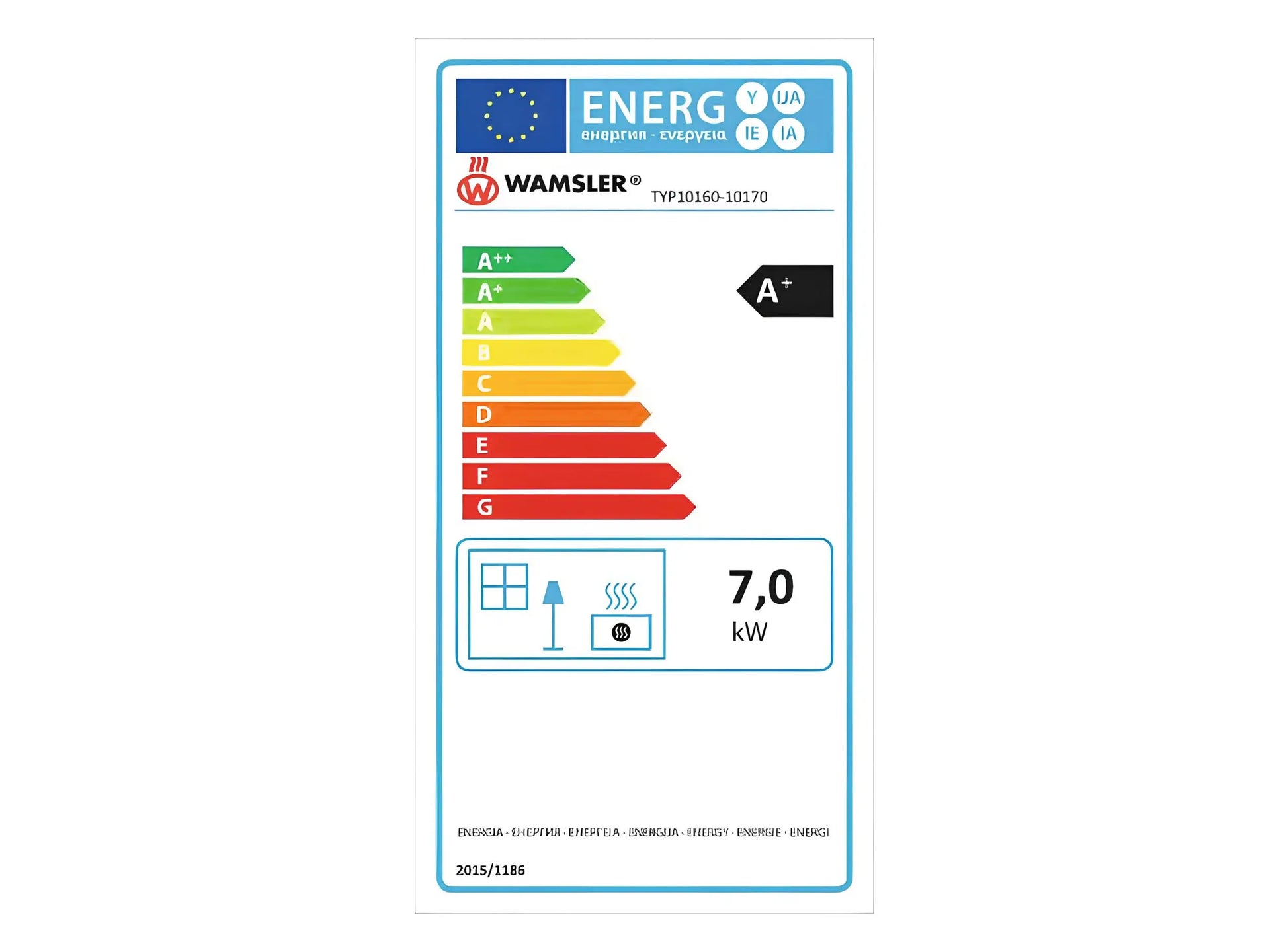 Wamsler Kaminofen Vitus Keramik weiß / schwarz, city rot, city schwarz Energielabel - ofenerlebnis.de