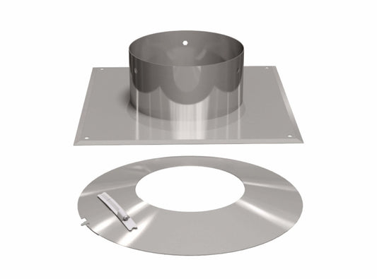 Abschlusselement mit Hinterlüftung und Regenkragen - einwandig - eka edelstahlkamine complex E