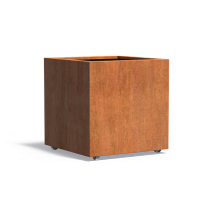 ADEZZ CARREZ Pflanzkübel mit Rollen aus Cortenstahl 80 × 80 × 80 cm