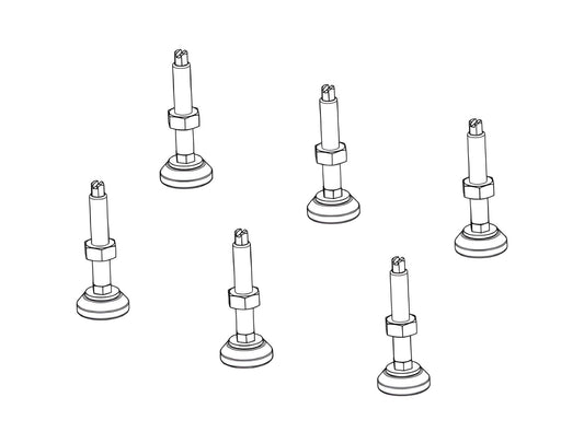 Austroflamm Verstellfüsse Kunststoff 20x20 komplett (6 Stück) - ofenerlebnis.de