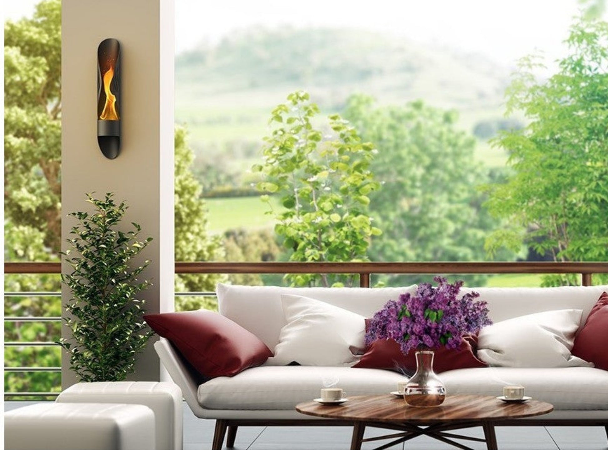 Bioethanol Kamin HITZE BIO-TORCH BP-01 im Wohnraum