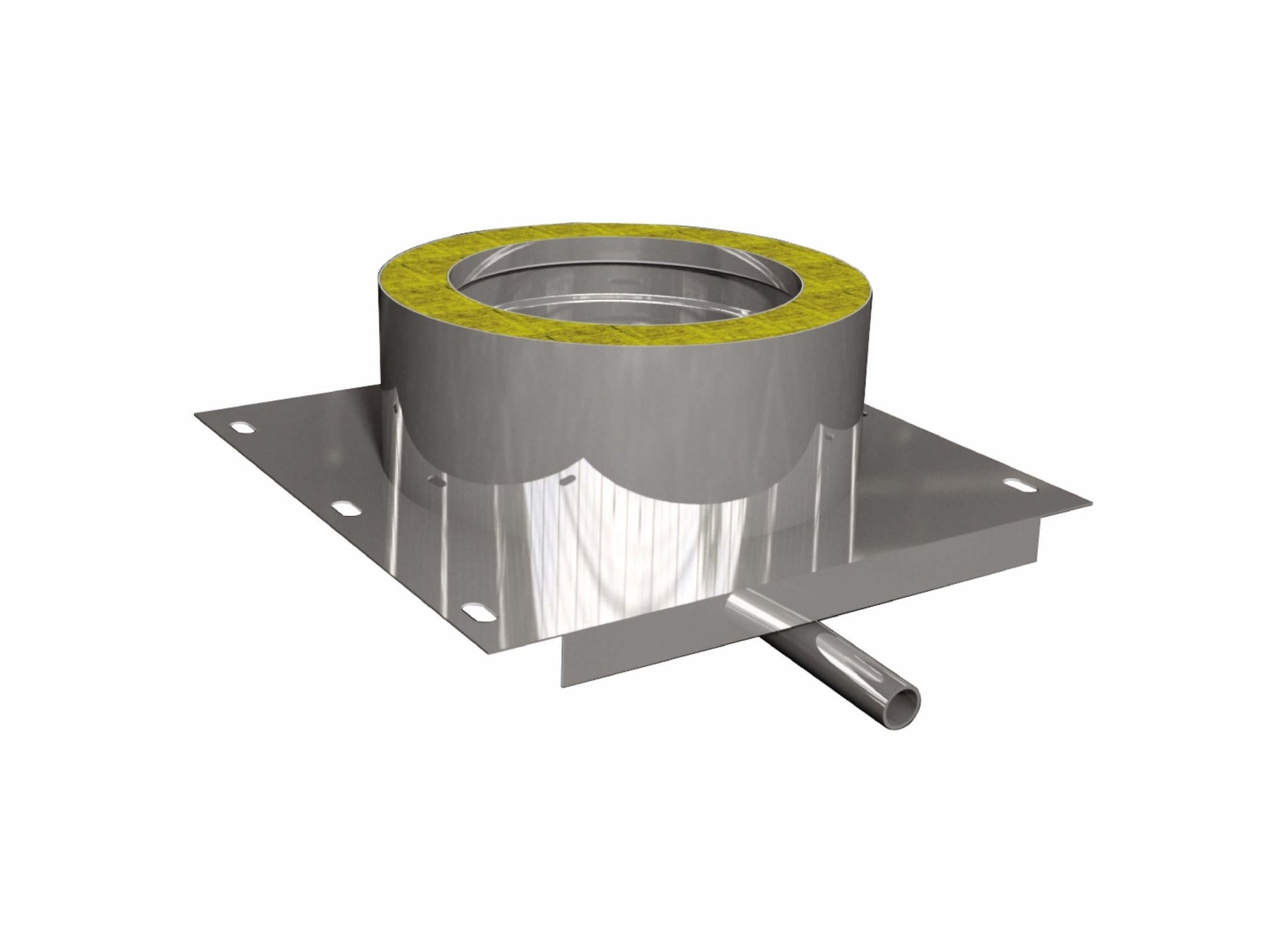 Bodenplatte mit Kondensatablauf - doppelwandig - eka edelstahlkamine complex D