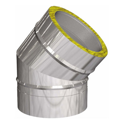 Bogen 45° - doppelwandig - eka edelstahlkamine complex D – Doppelwandiger Rohrbogen mit sichtbarer Dämmung