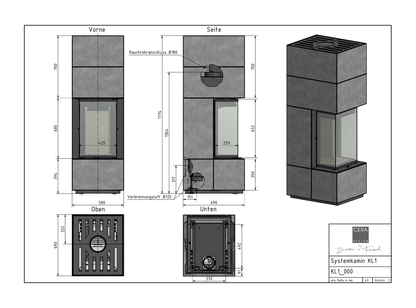 CERA DESIGN LINEA KL1 Beton technische Zeichnung
