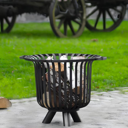 CookKing Feuerkorb Verona – Feuerkorb mit Holzfüllung auf Gartenpflaster