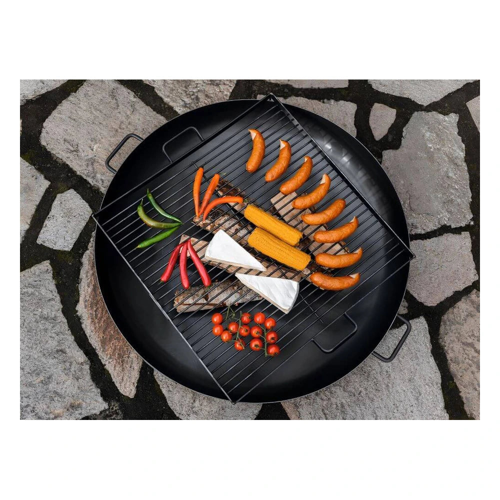 Feuerschale CookKing Bali – Draufsicht auf Grillrost und Grillgut