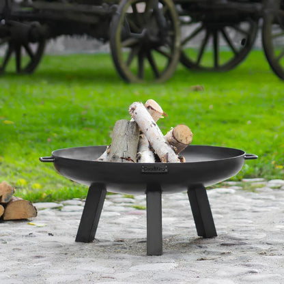Feuerschale CookKing Polo – Feuerschale mit Holzscheiten im Garten