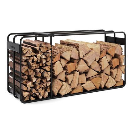 CookKing Kaminholzregal Flox – Breites Holzregal mit Scheiten und seitlichem Kleinholzfach