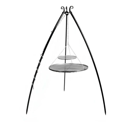 CookKing Schwenkgrill Classic 200 cm – dreibeiniges Gestell mit zwei übereinander aufgehängten Grillrosten