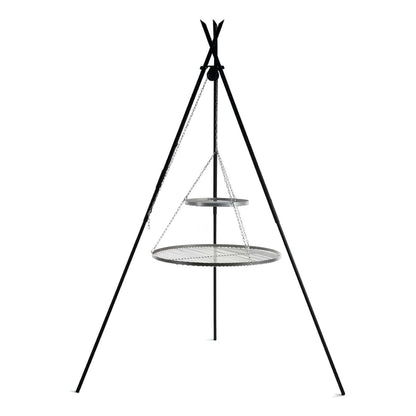 CookKing Schwenkgrill Tipi 210 cm – dreibeiniges Gestell mit zwei übereinander aufgehängten Grillrosten