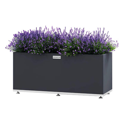 Coyotto Pflanzkübel rechteckig – Rechteckiger Pflanzkübel mit Lavendel auf Stellfüßen