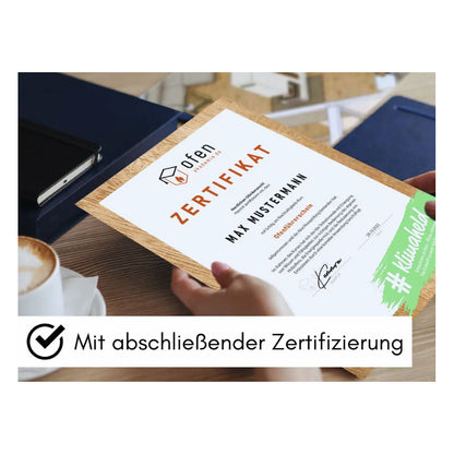 Der Ofenführerschein – Zertifikat des Ofenführerscheins mit vorhandenem Begleittext