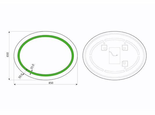 Dione – Ovaler Wandspiegel mit LED - Leuchtband - Ofenerlebnis.de