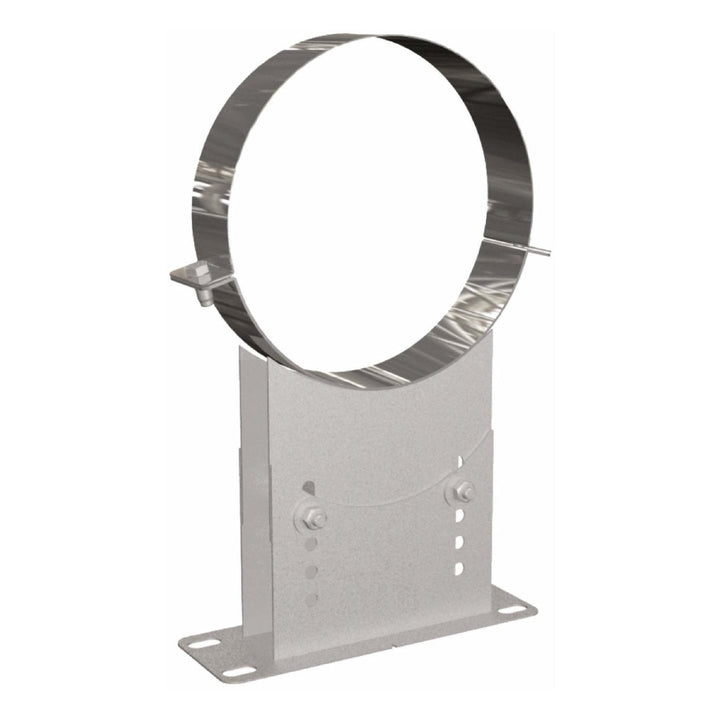 Wandhalter verstellbar 90 - 160 mm - eka complex D – Verstellbarer Wandhalter mit Rohrschelle und gelochter Wandplatte