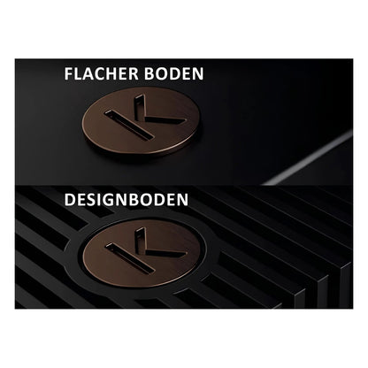 Elektrokamin Kalfire E-one 100F FR – Gegenüberstellung von flachem Boden und Designboden