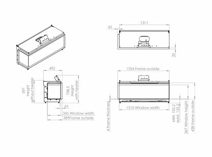 Elektrokamin Kalfire E-one 130C Technische Daten - ofenerlebnis.de