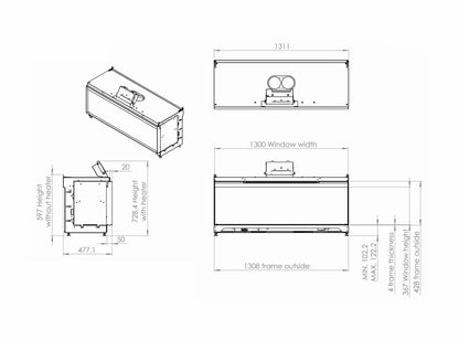 Elektrokamin Kalfire E-one 130F Technische Daten - ofenerlebnis.de