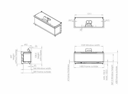 Elektrokamin Kalfire E-one 130S Technische Daten - ofenerlebnis.de