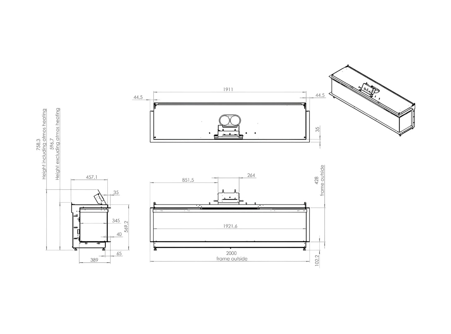 Elektrokamin Kalfire E-one 190S technische daten