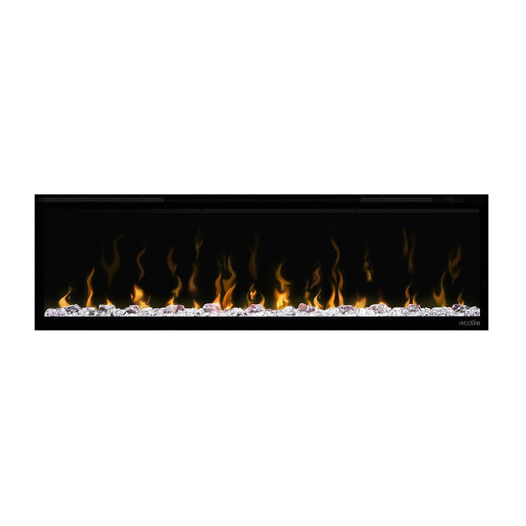 Elektrokamin Wodtke feel the flame X-in – Schwarzer Kamineinsatz mit Flammenbild in Frontansicht