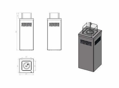 Biokamin Hitze Karif Maße