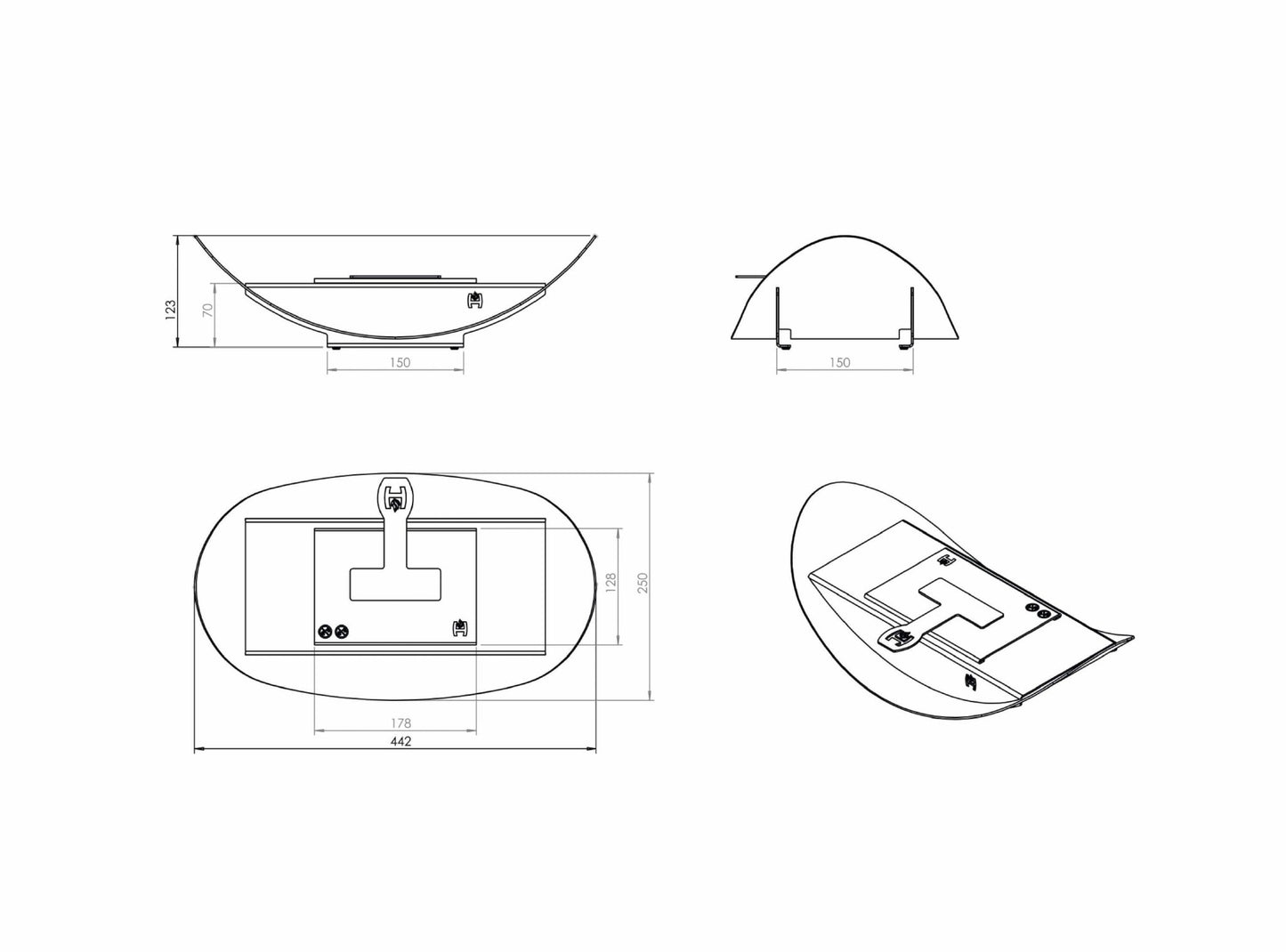 Biokamin Hitze Rave Mini Maße