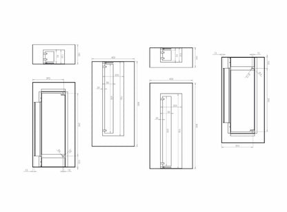 Wandkamin Biokamin Hitze Blues R Maße
