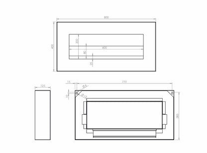 Wandkamin Biokamin Hitze Jazz Maße