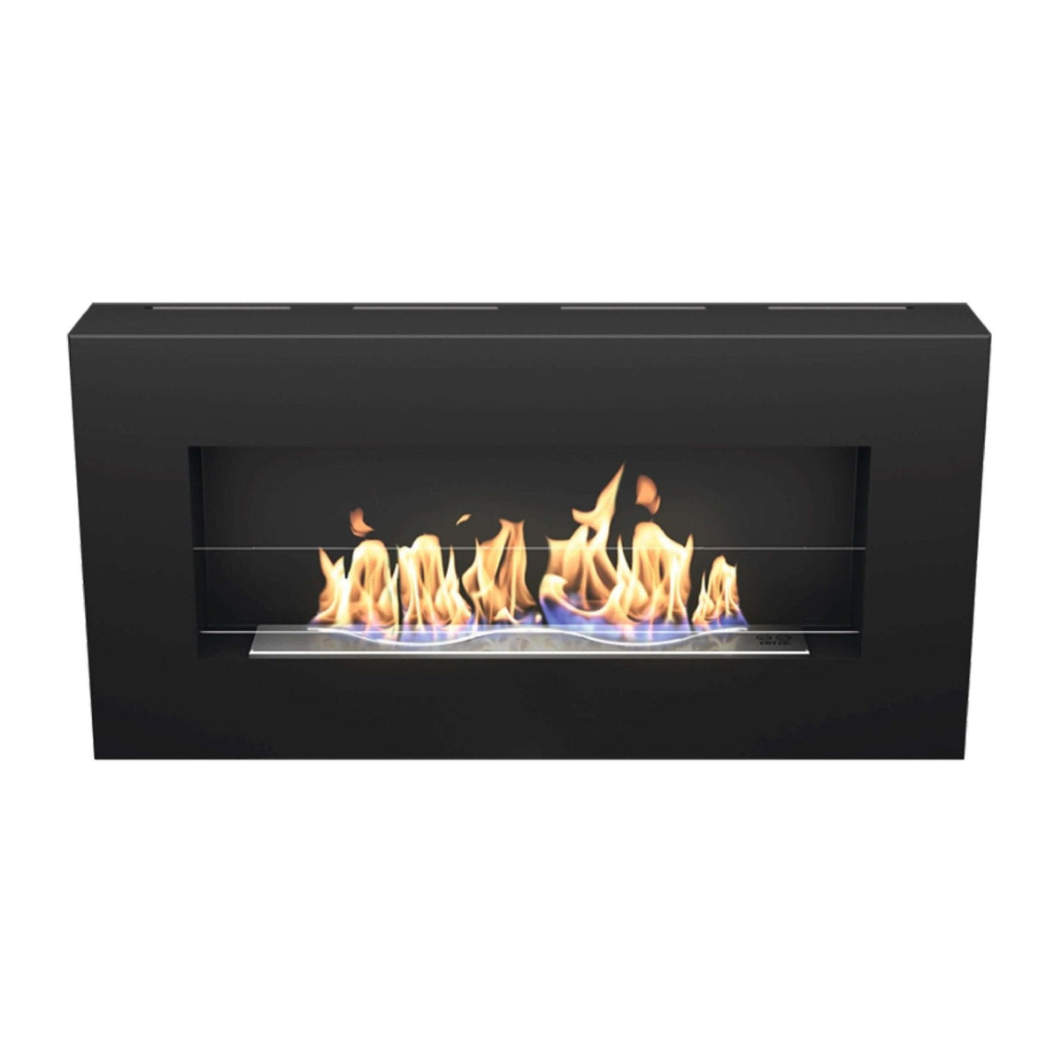 Ethanol Wandkamin Hitze Jazz – Frontansicht mit Flamme