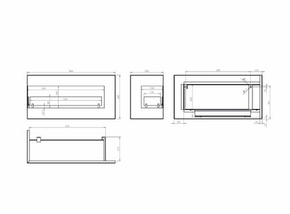 Wandkamin Biokamin Hitze Soul L Maße
