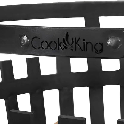 CookKing Feuerkorb Flame – Detail des CookKing-Schilds am oberen Korbrand