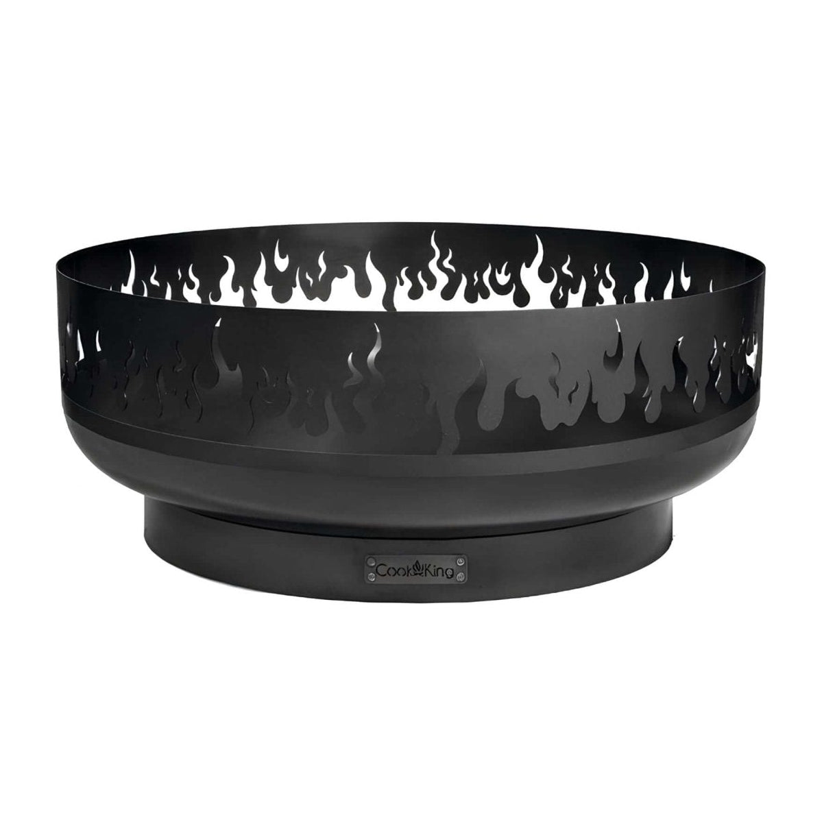 Feuerschale CookKing Fire 80 cm – Leere Feuerschale mit Flammenmuster auf weißem Hintergrund