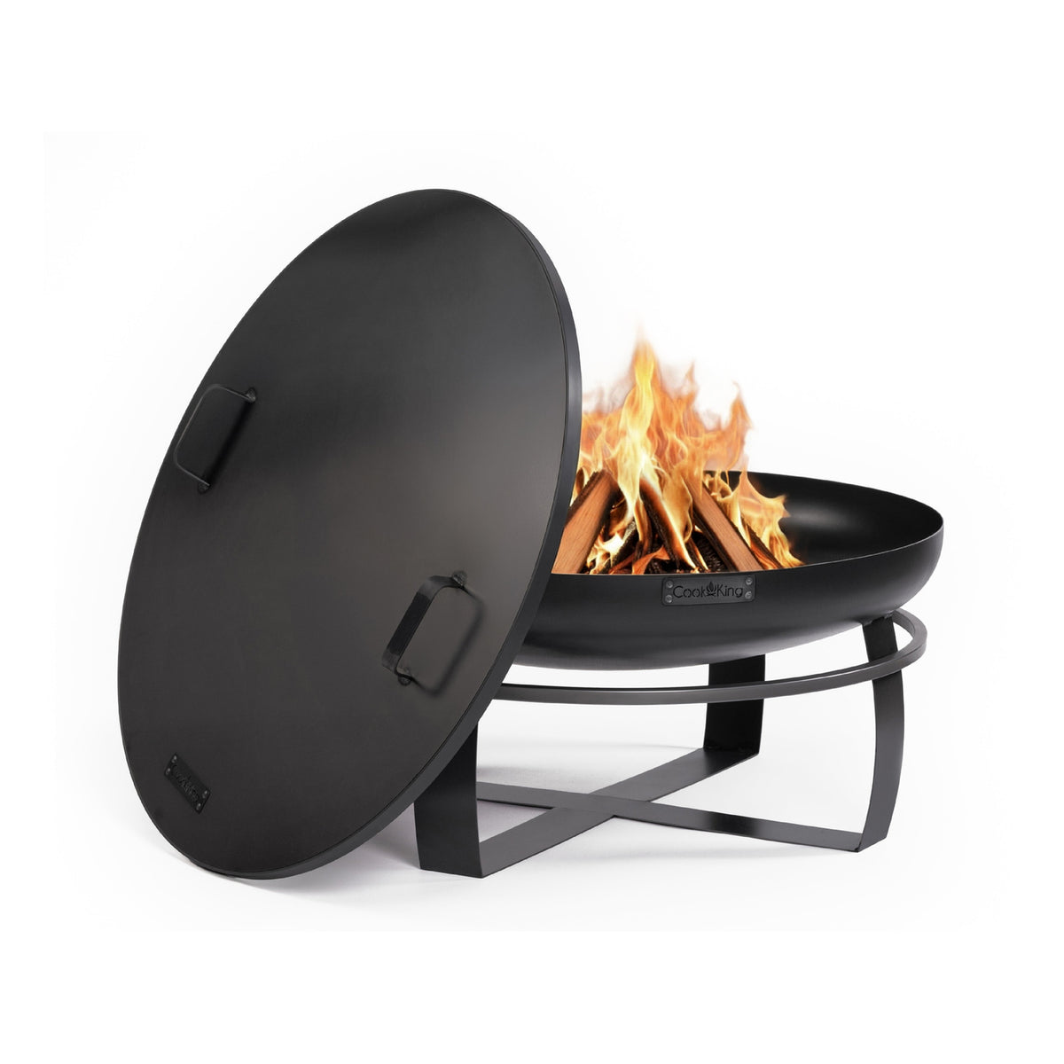 Feuerschale CookKing Viking 80 cm + Deckel 81,5 cm – Feuerschale mit angelehntem Deckel