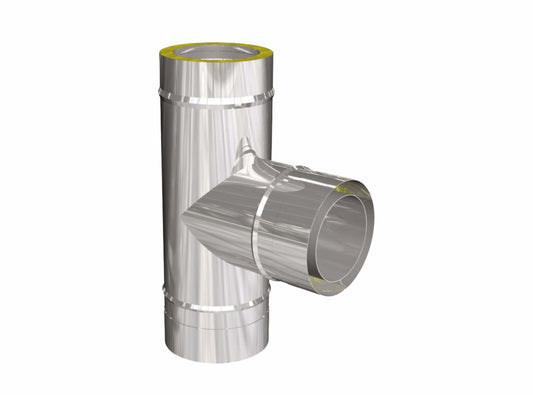Feuerungsanschluss 90° Hochtemperatur - doppelwandig - eka edelstahlkamine complex D