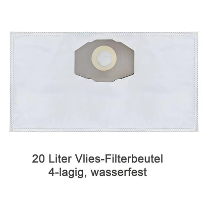 Filterbeutel für Asche-SAUBER-Sauger (5 Stück) – Einzelner Filterbeutel mit Anschlussöffnung und vollständigem Begleittext