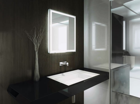 Forte – Quadrat Rechteck Wandspiegel mit LED - Dioden - Ofenerlebnis.de