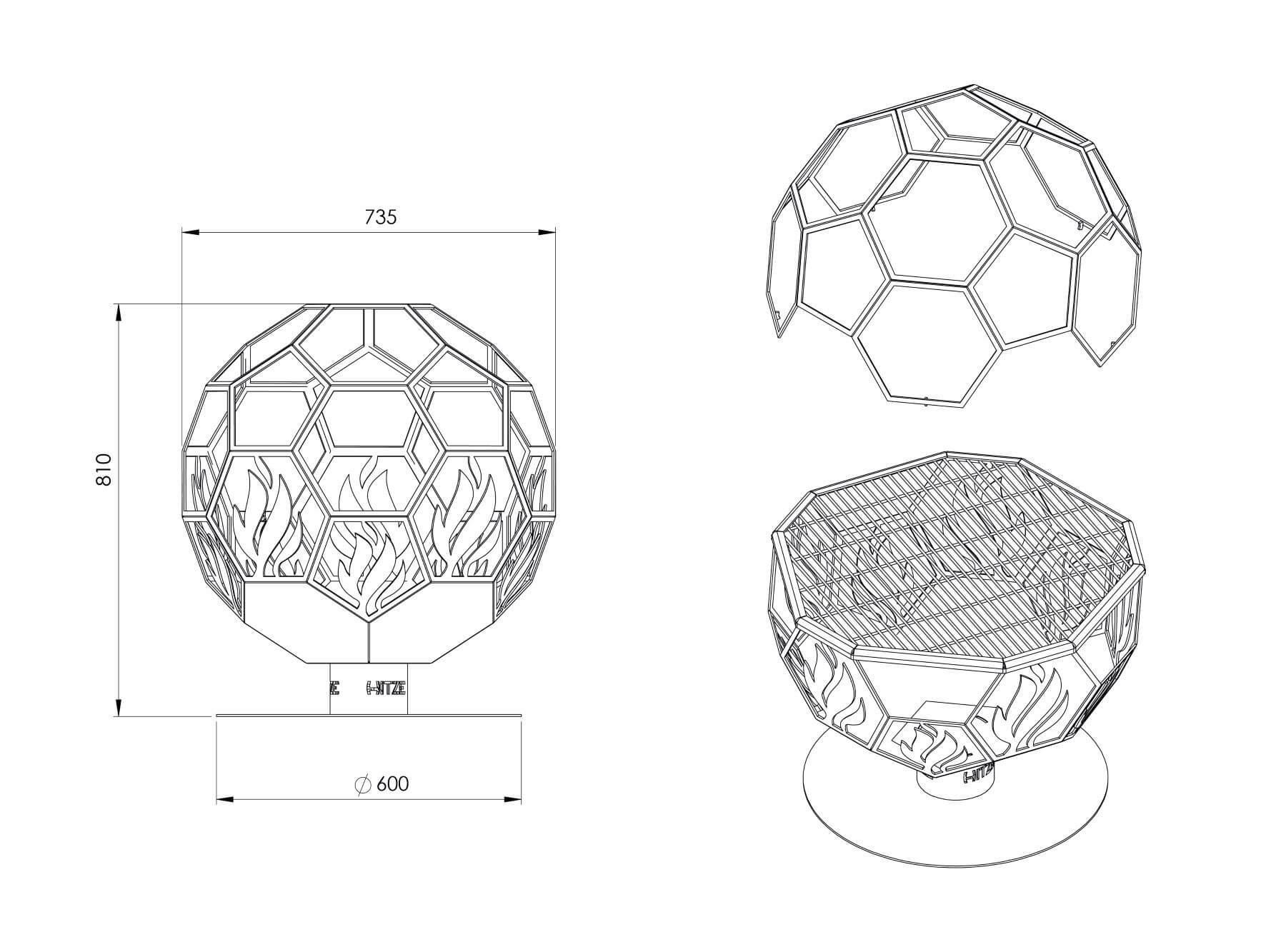 Gartenfeuerstelle Hitze Hogar Maße