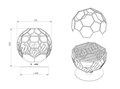 Gartenfeuerstelle Hitze Hogar Maße
