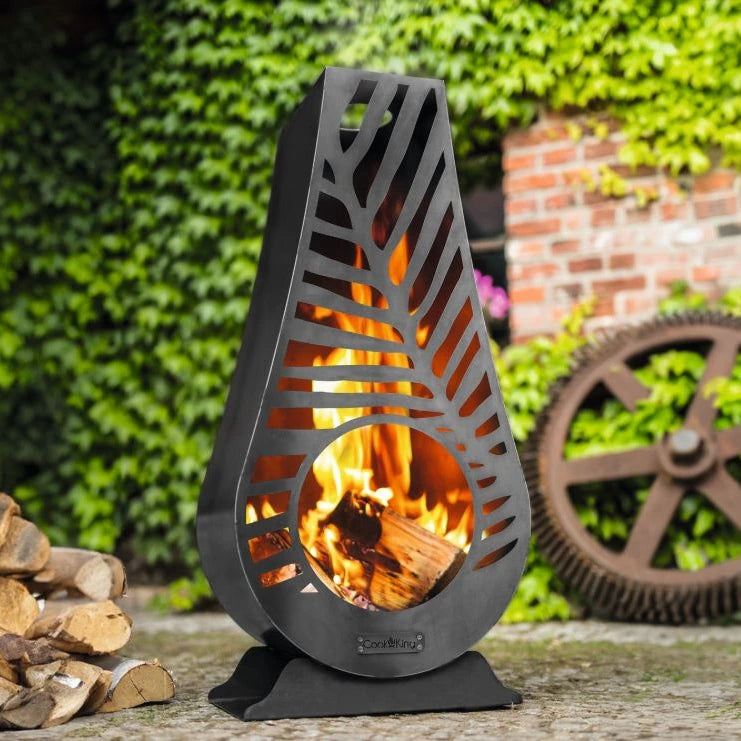 CookKing Gartenofen Lima – Gartenofen mit dekorativer Front und Feuer im Garten