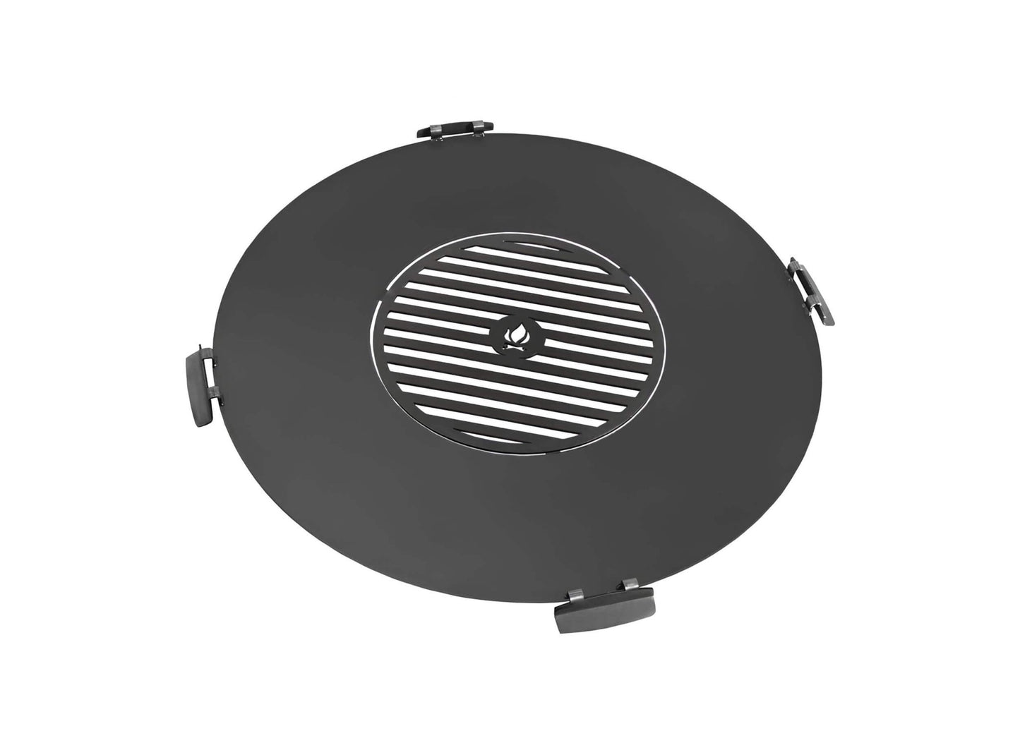 Grillplatte für Feuerschale mit Grillrost und 4 Griffen