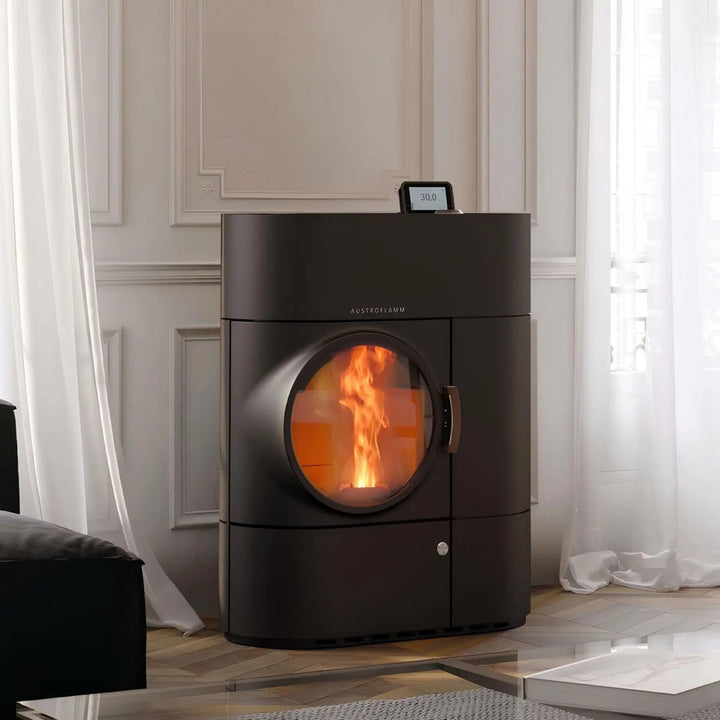 Hybridofen Austroflamm Clou Duo im Wohnraum