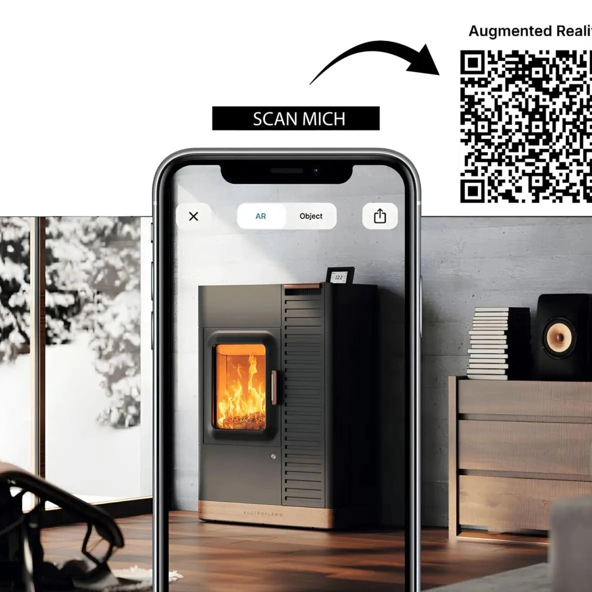 Hybridofen Austroflamm Mo Duo Argumented Reality, AR,