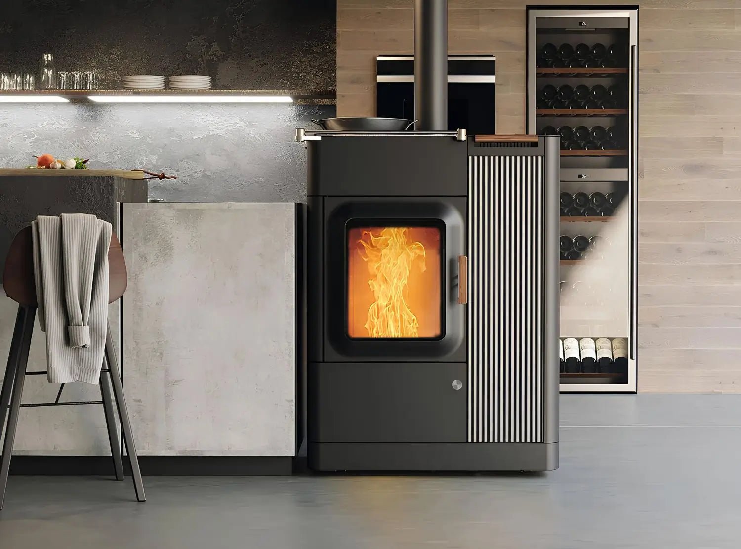 Hybridofen Austroflamm Mo Duo Cook Keramik Dark Anthrazite - ofenerlebnis.de