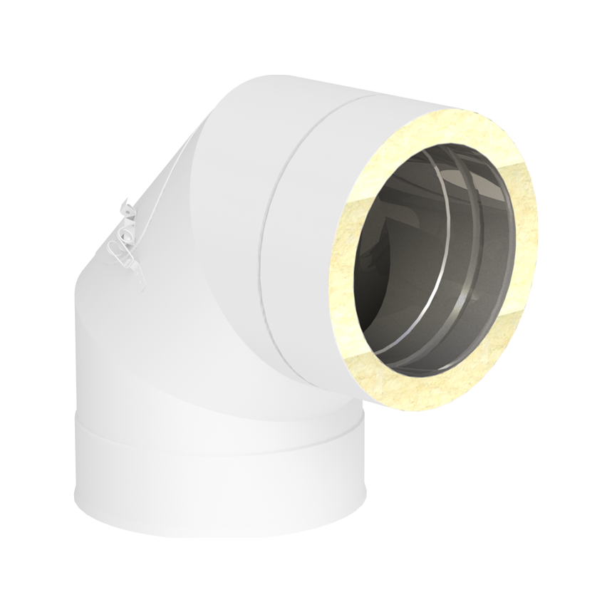 Jeremias DW-WHITE Winkel 90° mit Revisionsöffnung – Weiß, RAL 9010