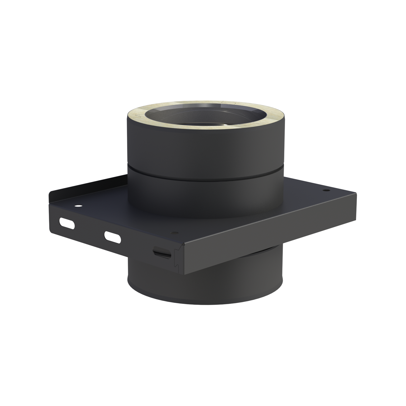 Jeremias DW-BLACK Grundplatte für Zwischenstütze – Schwarz, RAL 9011