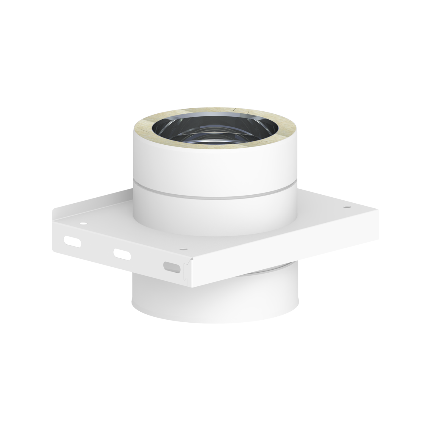 Jeremias DW-WHITE Grundplatte für Zwischenstütze – Weiß, RAL 9010