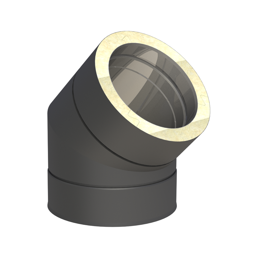 Jeremias DW-BLACK Winkel 45° – Schwarz, RAL 9011