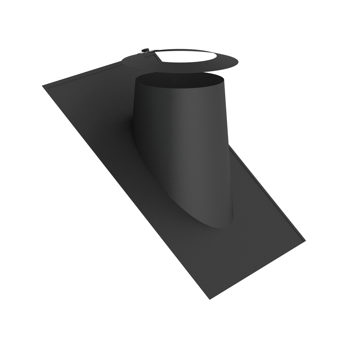 Jeremias DW-BLACK Dachdurchführung 36–45° mit Elastomerrand schwarz und Wetterkragen – Schwarz, RAL 9011